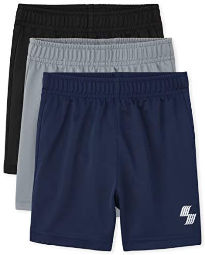 0195935286077 - THE CHILDRENS PLACE BABY TODDLER BOYS BASIC SHORTS MULTIPACKS, FIN GRAY/BLACK ICE/TIDAL-3 PACK, 2T