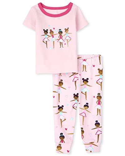 0195935292801 - THE CHILDRENS PLACE BABY TODDLER GIRLS SHORT SLEEVE TOP AND PANTS SNUG FIT COTTON 2 PIECE PAJAMA SETS, BALLET DANCER, 0-3 MONTHS