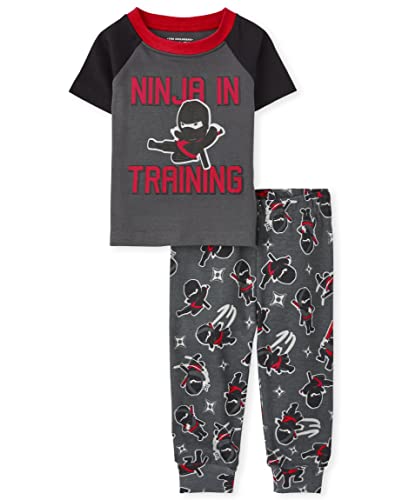 0195935317160 - THE CHILDRENS PLACE BABY TODDLER BOYS SHORT SLEEVE TOP AND PANTS SNUG FIT COTTON 2 PIECE PAJAMA SETS, NINJAS IN TRAINING, 2T