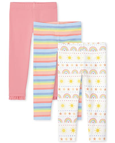 0195935327350 - THE CHILDRENS PLACE BABY 3 PACK TODDLER GIRLS FASHION LEGGINGS, RAINBOW MULTI 3-PACK, 4T