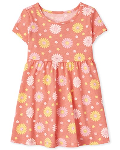 0195935350075 - THE CHILDRENS PLACE BABY AND TODDLER GIRLS DAISY BABYDOLL DRESS, PRETYPEACH, 12-18 MONTHS