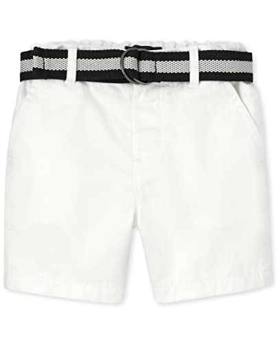 0195935377904 - THE CHILDRENS PLACE BABY AND TODDLER BOYS BELTED CHINO SHORTS, SIMPLYWHT, 3T