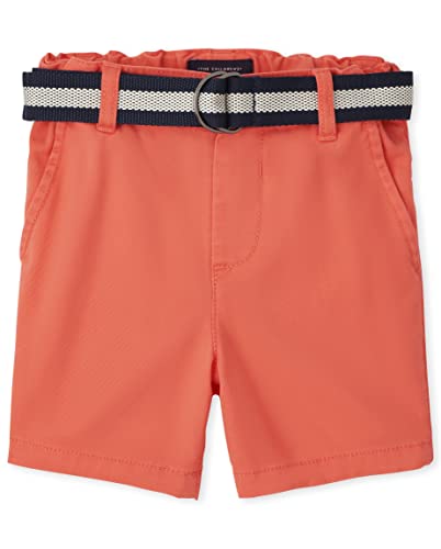 0195935378154 - THE CHILDRENS PLACE BABY AND TODDLER BOYS BELTED CHINO SHORTS, BLOOD ORANGE, 4T