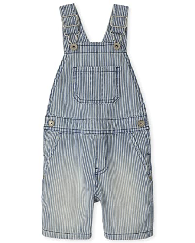 0195935381314 - THE CHILDRENS PLACE BABY AND TODDLER BOYS DENIM SHORTALLS, WHEATLEY WASH, 3T