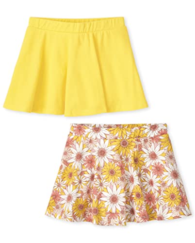 0195935548403 - THE CHILDRENS PLACE BABY AND TODDLER GIRLS SKORT, FLORAL/GOLD ASPEN-2 PACK, 3T