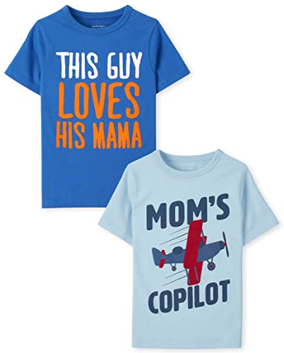 0195935636070 - THE CHILDRENS PLACE BABY TODDLER BOYS SHORT SLEEVE GRAPHIC T-SHIRT 2-PACK, THIS GUY LOVES HIS MAMA/MOMS COPILOT, 18-24 MONTHS