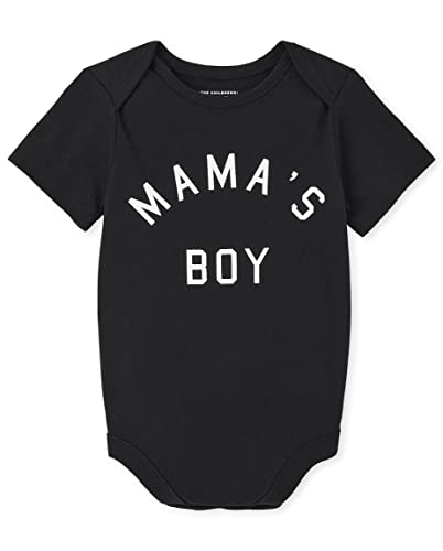 0195935636759 - THE CHILDRENS PLACE BABY SHORT SLEEVE 100% COTTON BODYSUITS, MAMAS BOY
