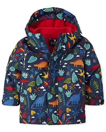 0195935753241 - THE CHILDRENS PLACE BABY TODDLER & BABY AND TODDLER BOY HEAVY 3 IN 1 WINTER JACKET, WIND WATER-RESISTANT SHELL, FLEECE INNER, NAVY DINO, 4T