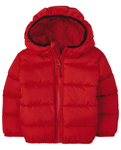 0195935753463 - THE CHILDRENS PLACE BABY BOYS TODDLER & BABY AND TODDLER MEDIUM WEIGHT PUFFER JACKET, WIND, WATER-RESISTANT, RED, 4T