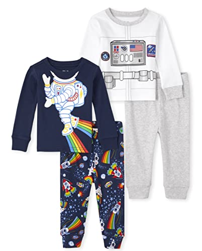 0195935777254 - THE CHILDRENS PLACE BABY 2 PACK AND TODDLER LONG SLEEVE TOP AND PANTS SNUG FIT 100% COTTON 2 PIECE PAJAMA SETS, ASTRONAUT UNIFORM/GRAPHIC, 0-3 MONTHS