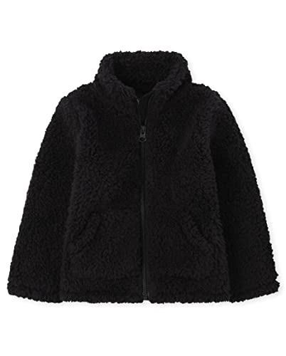 0195935823791 - THE CHILDRENS PLACE BABY GIRLS TODDLER SHERPA JACKET, BLACK, 2T