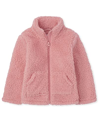 0195935824125 - THE CHILDRENS PLACE BABY GIRLS TODDLER SHERPA JACKET, SACHET PINK, 5T