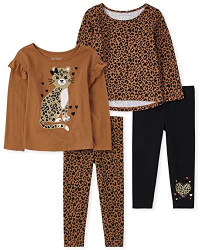 0195935825924 - THE CHILDRENS PLACE BABY TODDLER GIRLS LONG SLEEVE SHIRT AND LEGGINGS SET, GRAPHIC CAT/LEOPARD HEART 2 PACK, 18-24 MONTHS
