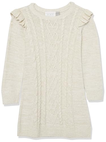0195935995566 - THE CHILDRENS PLACE BABY GIRLS AND TODDLER SWEATER DRESS, WHITE CABLE KNIT, 3T