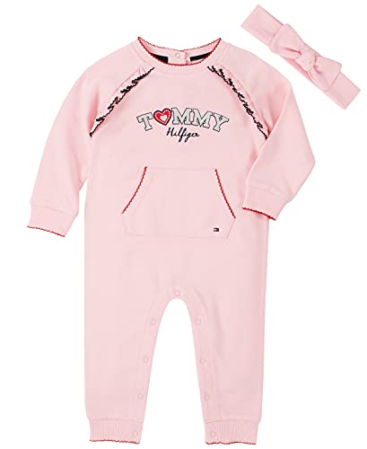 0195958013834 - TOMMY HILFIGER BABY GIRLS COVERALL, ROSE SHADOW, 18M