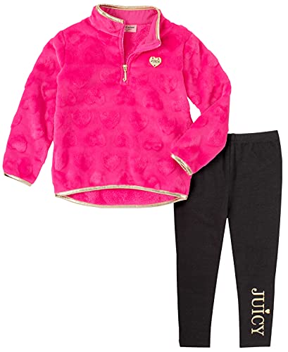0195958015852 - JUICY COUTURE BABY GIRLS 2 PIECES LEGGINGS SET, PINK GLO/BLACK, 12M