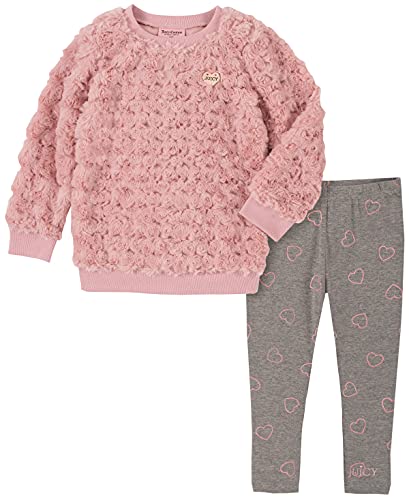0195958016941 - JUICY COUTURE BABY GIRLS 2 PIECES LEGGINGS SET, BLUSH SUEDE/CHARCOAL HEATHER, 3-6 MONTHS