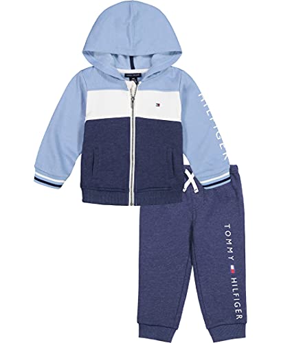 0195958054165 - TOMMY HILFIGER BABY BOYS 2 PIECES JACKET PANTS SET, SINGLE-DYED ALLURE/MARSHMALLOW/MEDIEVAL BLUE, 24M