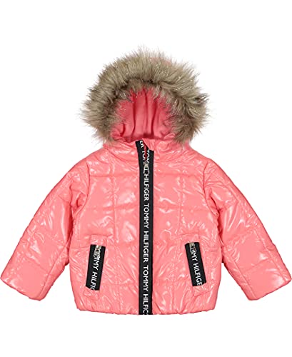 0195958194168 - TOMMY HILFIGER BABY GIRLS SHORT LENGTH QUILTED PUFFER JACKET, FA21 HIGH SHINE STRAWBERRY PINK, 24M