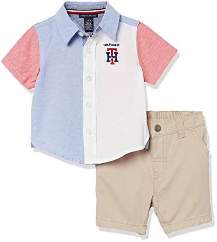 0195958328532 - TOMMY HILFIGER BABY BOYS 2 PIECES SHORT SET, BLUE POINT OXFORD, 3-6 MONTHS US