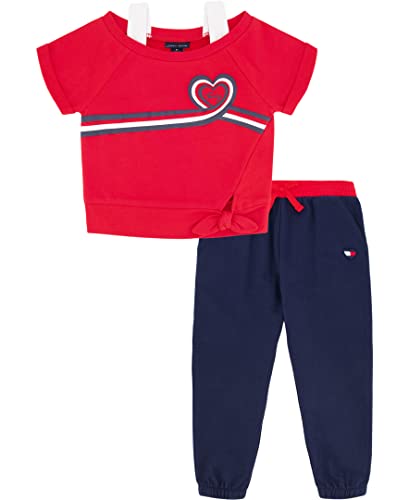 0195958367425 - TOMMY HILFIGER BABY GIRLS 2 PIECES JOGGER SET CASUAL PANTS, CHINESE RED, 12M US