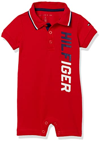 0195958389892 - TOMMY HILFIGER BABY BOYS ROMPER, RACING RED, 3-6 MONTHS US