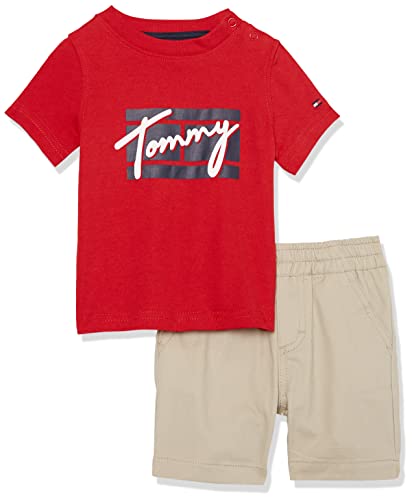0195958399105 - TOMMY HILFIGER BABY BOYS 2 PIECES SHORT SET, BARBADOS CHERRY, 3-6 MONTHS US