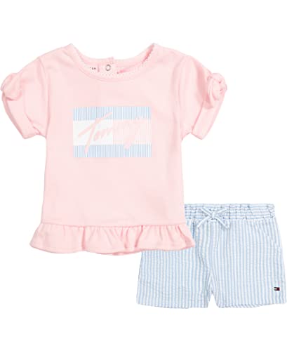0195958424395 - TOMMY HILFIGER BABY GIRLS 2 PIECES SHORT SET, ROSE SHADOW, 18M US