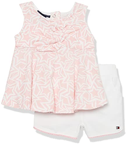 0195958424418 - TOMMY HILFIGER BABY GIRLS 2 PIECES SHORT SET, ROSE SHADOW, 3-6 MONTHS US