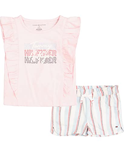 0195958482937 - TOMMY HILFIGER BABY GIRLS 2 PIECES SHORT SET, ROSE SHADOW, 18M US