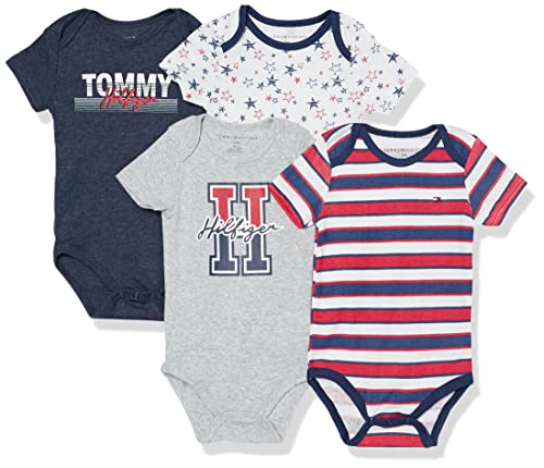 0195958941311 - TOMMY HILFIGER BABY BOYS 4 PACK BODYSUIT AND TODDLER LAYETTE SET, BLUE/WHITE/HEATHER, 0/3M US