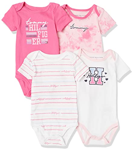 0195958976047 - TOMMY HILFIGER BABY GIRLS 4 PACK BODYSUIT AND TODDLER LAYETTE SET, ROSE/WHITE, 18M US