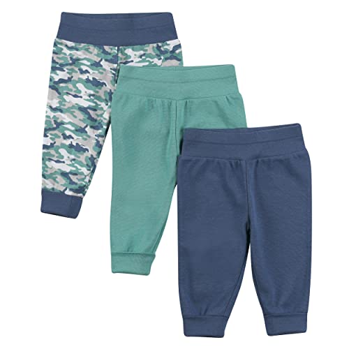 0196062690065 - HANES BABY SWEATPANTS, ULTIMATE FLEXY SOFT STRETCH JOGGERS BOYS & GIRLS, 3-PACK, DUSTY BLUE/GREEN, 18-24 MONTHS