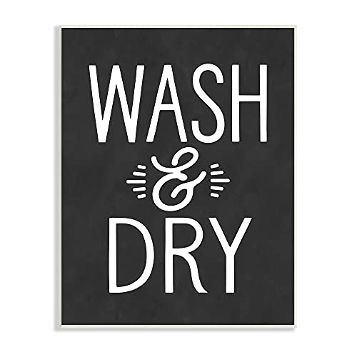 0196216262889 - STUPELL INDUSTRIES WASH AND DRY VINTAGE CLEANING PHRASE KITCHEN LAUNDRY, DESIGN BY LETTERED AND LINED WALL PLAQUE, 10 X 15, BLACK