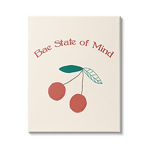 0196216266092 - STUPELL INDUSTRIES BAE STATE OF MIND BOLD RED CHERRY FRUIT, DESIGN BY DAPHNE POLSELLI CANVAS WALL ART, 24 X 30, YELLOW