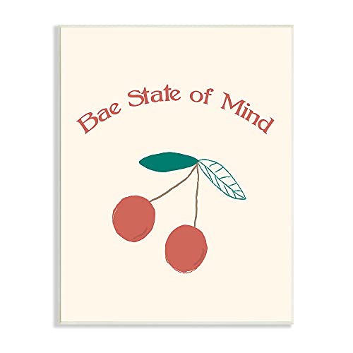 0196216266191 - STUPELL INDUSTRIES BAE STATE OF MIND BOLD RED CHERRY FRUIT, DESIGN BY DAPHNE POLSELLI WALL PLAQUE, 13 X 19, YELLOW