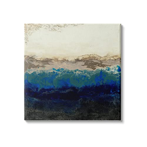 0196216389081 - STUPELL INDUSTRIES ABSTRACT OCEAN SHORE ARRANGEMENT NEUTRAL BLUE TONES CANVAS WALL ART, 24 X 24