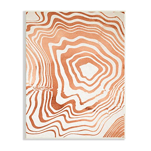 0196216446265 - STUPELL INDUSTRIES ABSTRACT WATER RIPPLES FLUID ORANGE LINE GROOVES WALL PLAQUE, 13 X 19