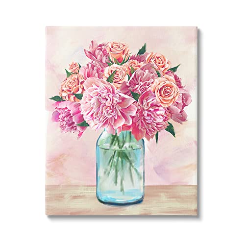 0196216584875 - STUPELL INDUSTRIES PINK ROSES CARNATIONS BOUQUET FLORAL, DESIGN BY ZIWEI LI
