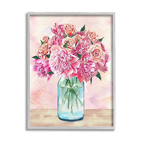 0196216584936 - STUPELL INDUSTRIES PINK ROSES CARNATIONS BOUQUET FLORAL, DESIGN BY ZIWEI LI