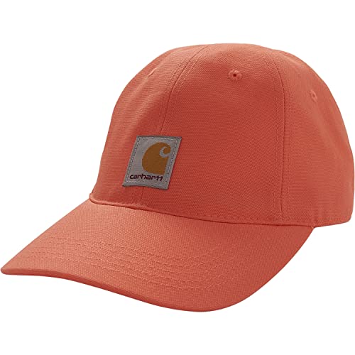 0196219656982 - CARHARTT UNISEX BABY CANVAS BASEBALL HAT, LIVING CORAL, INFANT