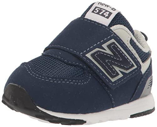 0196307210867 - NEW BALANCE BABY BOYS 574 V1 NEW-B HOOK AND LOOP SNEAKER, NB NAVY/WHITE, 4 X-WIDE INFANT