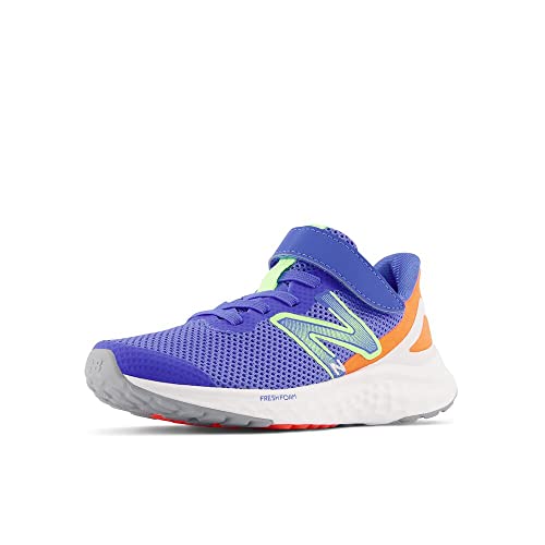 0196307257619 - NEW BALANCE BOYS FRESH FOAM ARISHI V4 HOOK AND LOOP RUNNING SHOE, BRIGHT LAPIS/BLEACHED LIME GLO/NEON DRAGONFLY, 3 LITTLE KID