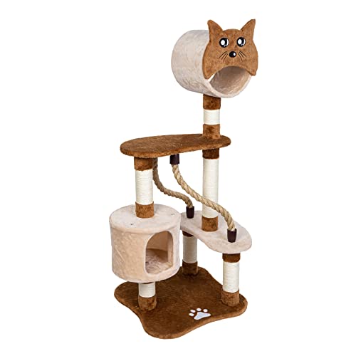 0196336102317 - CAT CONDO FOR LARGE CATS, EXTRA LARGE CAT TREES AND TOWERS FOR LARGE CATS, TALL CAT TREE FOR INDOOR CATS, MODERN CUTE CAT TOWER WITH SCRATCHING POST, CAT CLIMBING TOWER