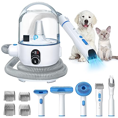 0196336176851 - EUKER DOG GROOMING KIT - LOW NOISE VACUUM SUCTION, 99.99% HAIR REMOVAL, AND 5 PROFESSIONAL GROOMING TOOLS, 16-LEVEL VARIABLE SPEED KNOB, SAY GOODBYE TO PET HAIR WITH PET GROOMING KIT