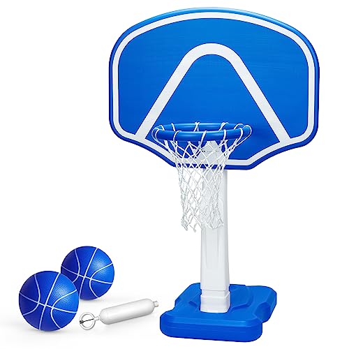 0196336686213 - PERBYSTE POOL BASKETBALL HOOP, ADJUSTABLE HEIGHT POOLSIDE BASKETBALL HOOPS, POOL TOYS WITH 2 BALLS AND PUMP, SWIMMING POOL BASKETBALL GAME WATER TOYS POOL GAMES POOL TOYS FOR KIDS ADULTS FAMILY