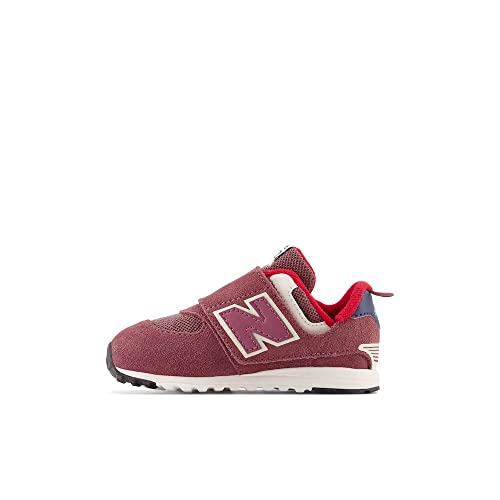 0196432605040 - NEW BALANCE BABY BOYS 574 NEW-B V1 NEO SOLE HOOK AND LOOP SNEAKER, WASHED BURGUNDY/NB NAVY, 4 WIDE INFANT