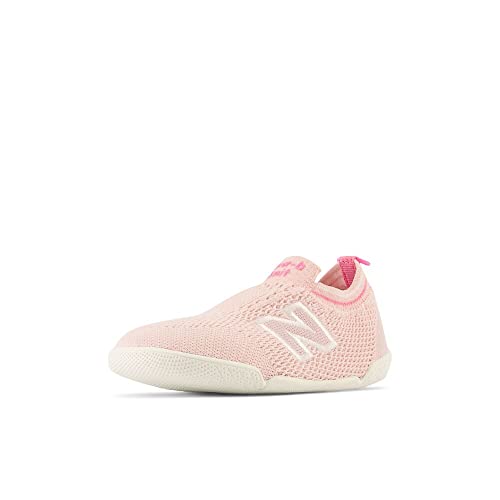 0196432614677 - NEW BALANCE BABY BOYS NEW-B KNIT V1 HOOK AND LOOP SNEAKER, SHELL PINK/GREY, 2 WIDE INFANT