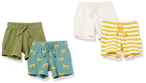 0196433075873 - AMAZON ESSENTIALS BABY COTTON PULL-ON SHORTS, GREEN, JUNGLE, 3-6 MONTHS
