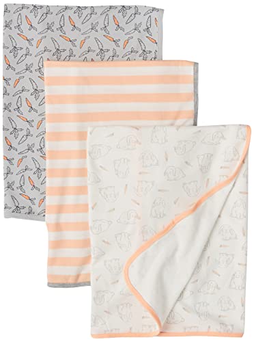 0196433335144 - AMAZON ESSENTIALS BABY SWADDLE BLANKETS ONE SIZE, 3-PACK GREY BUNNIES,